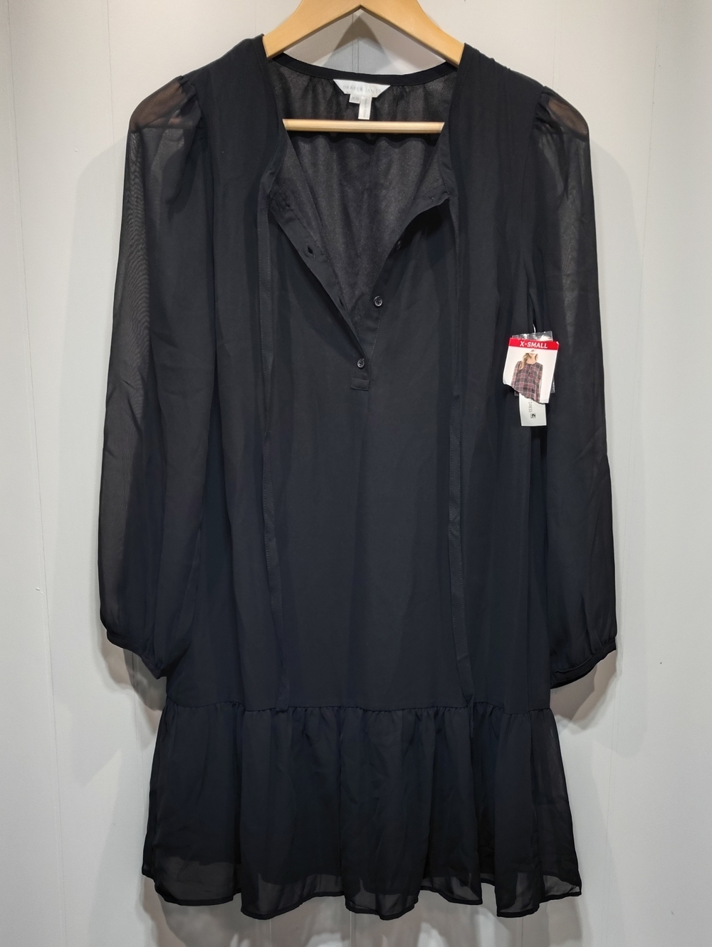 Draper James Shift Dress Black Sheer Size Extra Small